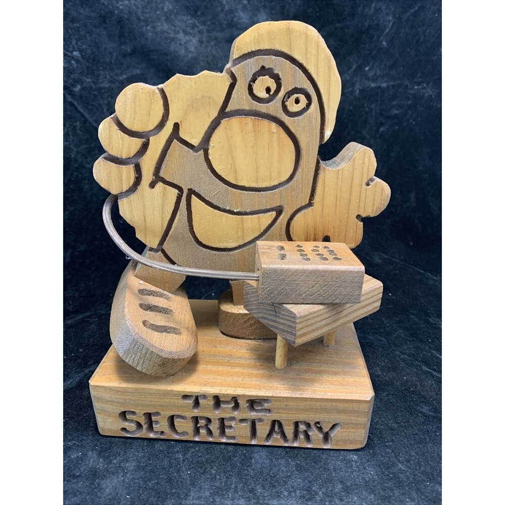 Vintage/Retro Don Mars Originals The Secretary 3D Wood Figurine Office/Desk